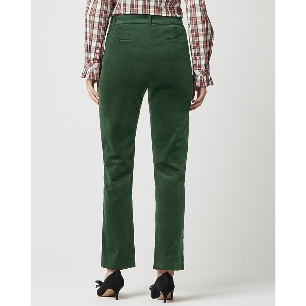 J. CREW Factory Kallie Pants Velvet Emerald Green Size 18‎ Straight Leg Trouser - Picture 2 of 12